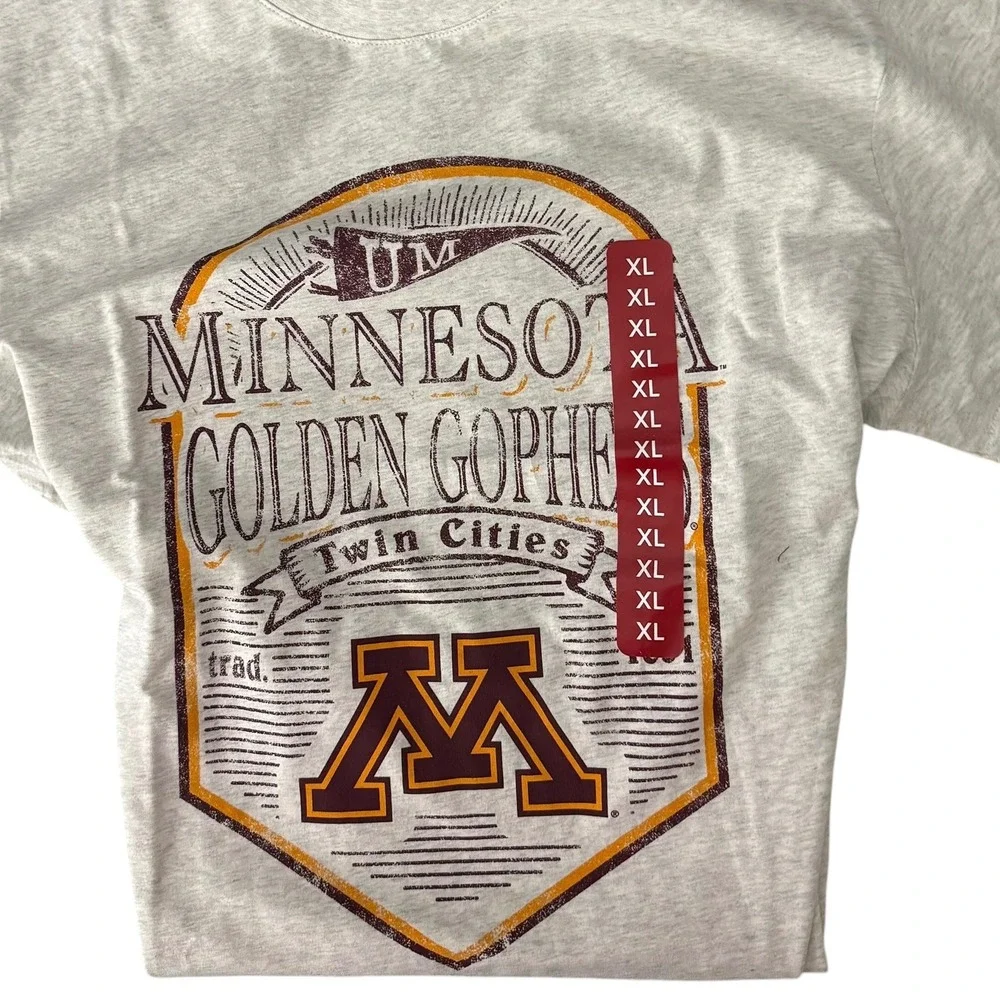 NWT Champion Minnesota Golden Gophers T-Shirt Unisex XL Extra Large Gray Tee - Picture 8 of 11